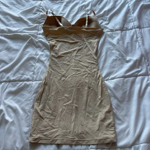 Assets Red Hot Label Spanx Shaping Slip Dress Bodycon Nude Beige Womens Large Tan