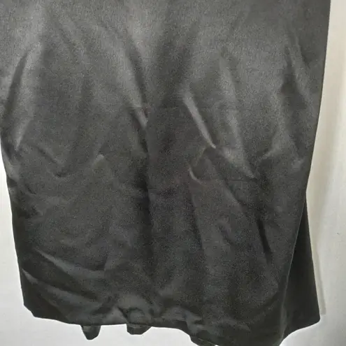 Vintage Black Lined Satin Dressy Long Skirt Size undefined