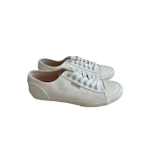 Superdry Women's White Blue Stitch Sneakers Size 6 NEW NWOB