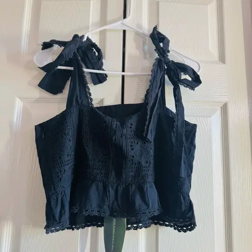 Farm Rio Black Lace Top - XS - NWT
