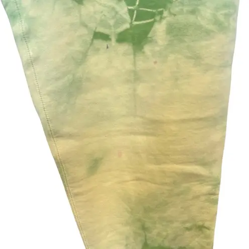 Chinatown Market Tie Dye Sweatpants With Hawaiian Flowers Green/ Yellow Small