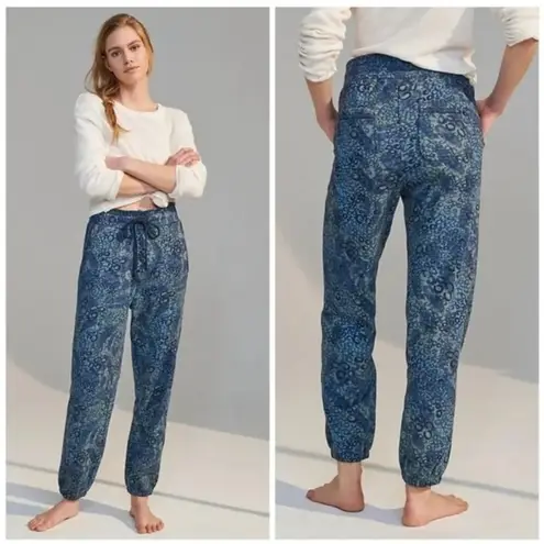 Anthropologie Women’s Saturday Sunday Camilla Joggers Animal Print Leopard Small Blue