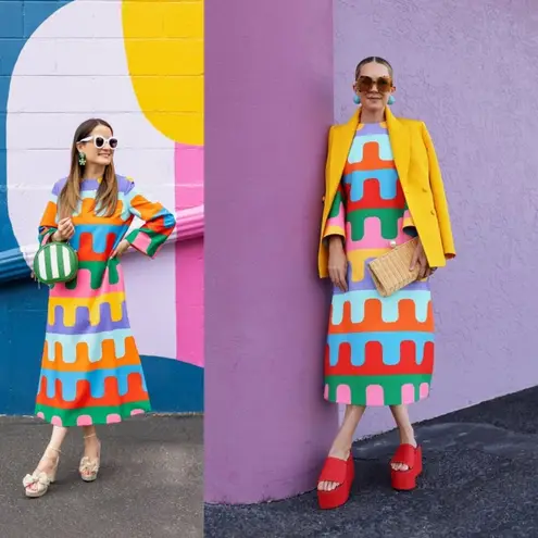 Tuckernuck 🆕  x ATLANTIC PACIFIC Del Mar Disco Hutton Dress Multicolor Sz M