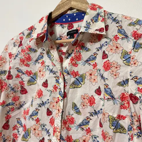 Talbots  Novelty Floral Birds Butterfly Button Down Shirt Size 4 women’s