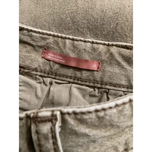 Pilcro Women Brown Wide Leg Crop Pants Size 25 Casual Boho Stretch