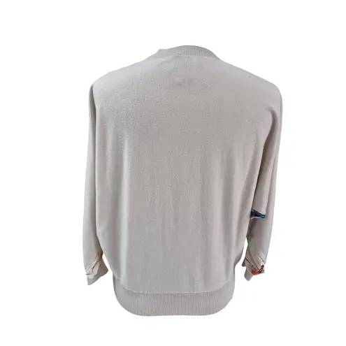 Sioni Womens L Sweater Silky Front Dragonfly Long Sleeve Layered Knit NWOT Tan Size L