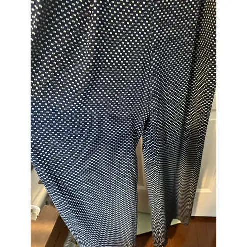 Long Tall Sally navy and white sleeveless pant romper US 8 39" inseam Blue