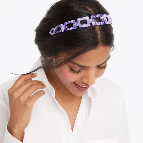 Draper James NWT Womens Chain Link High Fashion Headband in Purple Tortoise