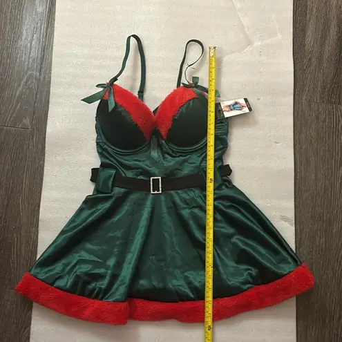 French affair Sexy Elf Xmas Push Up Chemise Holiday Intimate Sleepwear Fairy NEW