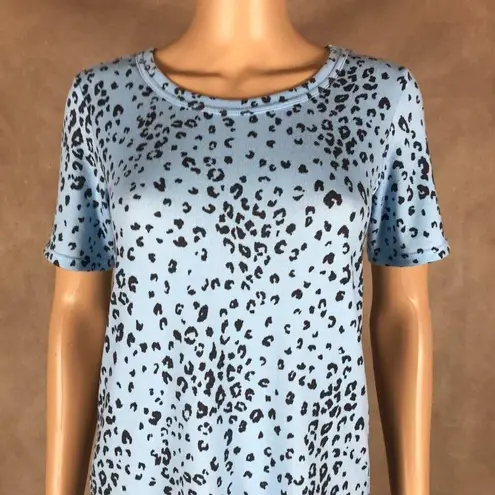 Jenni Blue Cheetah Print Short Sleeve Knit Nightgown NWT XS