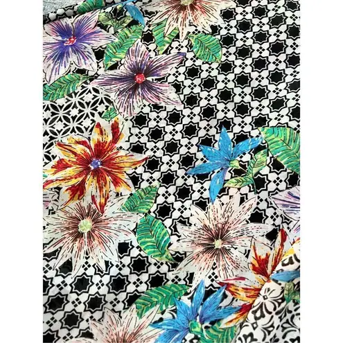 Happening in the present Semi Sheer Floral Half Sleeve Kimono Cardigan Size M