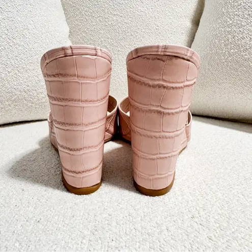 Steve Madden NEW  Veles Pale Pink Croc Wedge Sandals sz 8