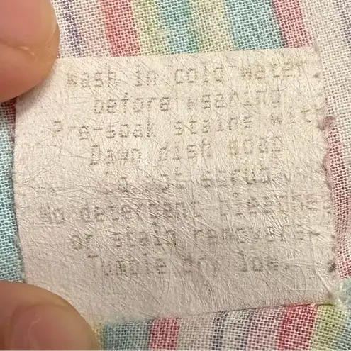 Fresh Produce 100% Cotton Multicolor Striped Sleeveles Button down Shirt