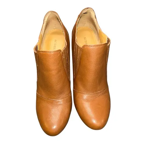 Audrey Brooke Avignon Ankle Boots Women’s 9 Tan Brown Leather Heeled Booties