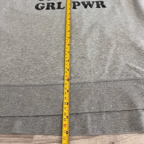 Girl Power Cotton Blend Cozy Crewneck Sweater for Women Size XXL Gray