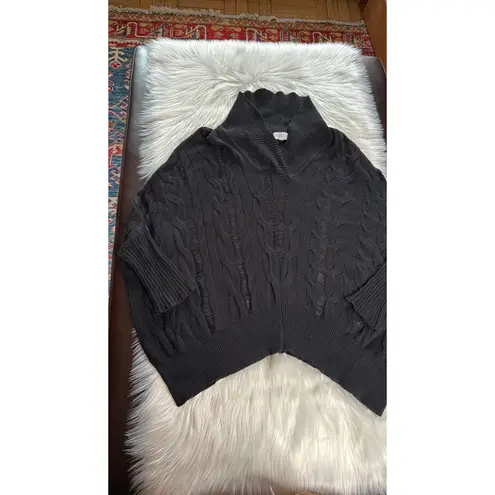 barney's new york Black Vintage Open Neck Sweater