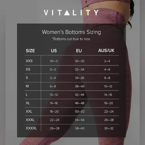 Vitality NWOT Daydream Leggings In Blackberry Rose Size S Pink