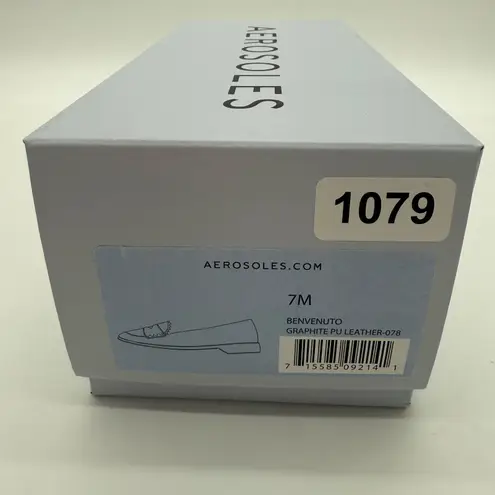Aerosoles Benvenuto Comfort Casual Soft Penny Loafer Graphite PU Leather NWB 7