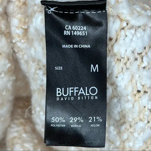 Buffalo David Bitton Peach White Knit Fuzzy Mohair Sweater Medium
