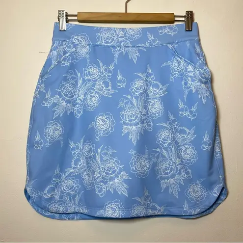 Peter Millar | Alice Petal Hem Floral Rose Print Athletic Skort  Blue Sz Small