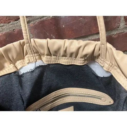 ZARA  Faux Leather Tote Bag Beige