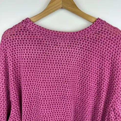 Umgee  Crochet Knit Pink Sweater‎ Size Large Oversized Flowy Boho