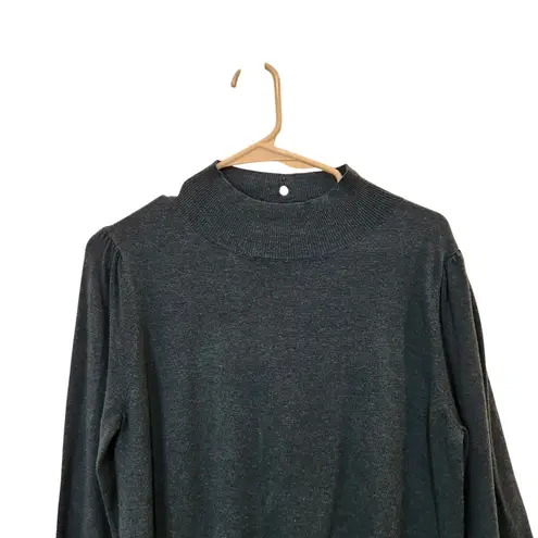 Molly Bracken Navy Blue Casual Long Sleeve Pullover Mock Neck Sweater Large