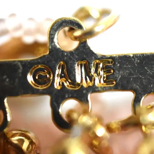 Sonoma NWT  AIME Pink/Gold/Silver/Clear Beaded Multi Layer Beachy Party Necklace