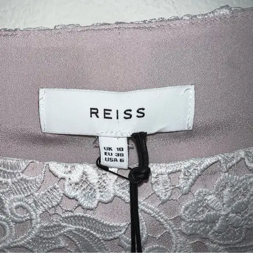 Reiss NEW NWT Eleania Lace Fit & Flare Open Back Dress In Off White/Ash