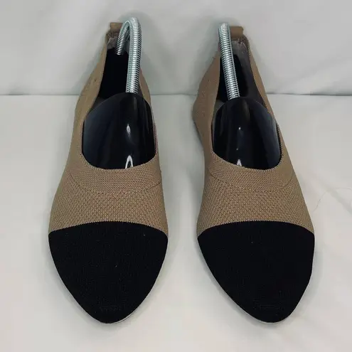 Chocolat Blu Knit Flat Women's EU 39 US 8 Shoe Bloom Black/Latte Knit Point Toe