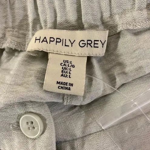 #300 HAPPILY GREY Rayon Wide Leg Pants Silver Size L