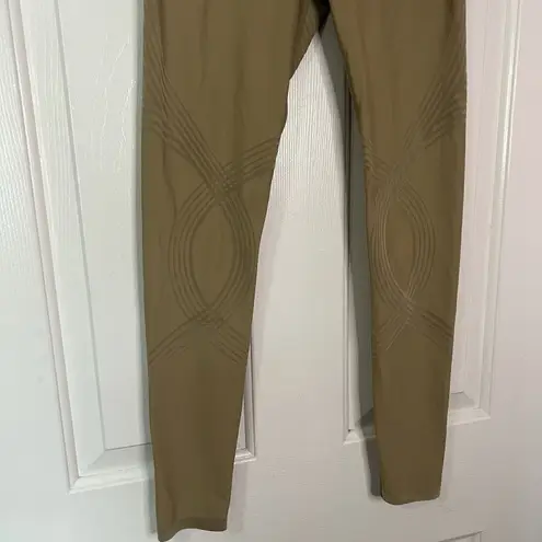 Fanka Body Sculpt Compression Leggings Tan Reversible Booty Lift Velvet Textured