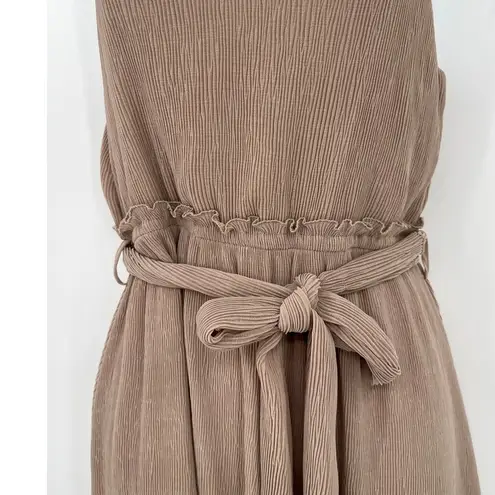 Sweet Wanderer Crinkly Midi Dress Sz Small Boho Tiered Ruffle Beachy Cottagecore