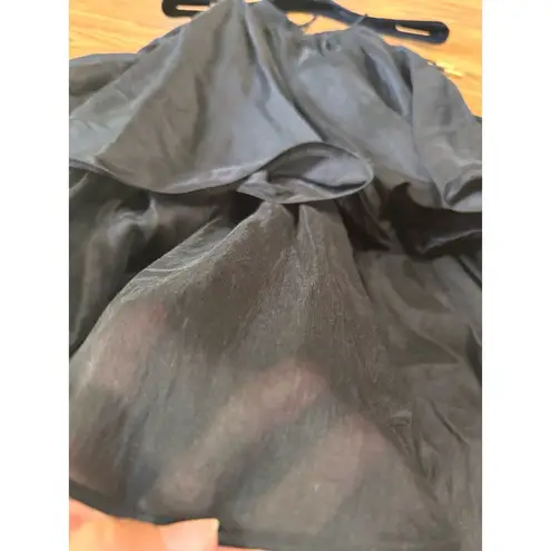 AJE. RUFFLED BLACK CLAUDIA TIERED MINI PARTY DRESS