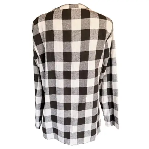 Buffalo Check Open Front Cardigan – Black & White – Size L Size L - Image 4