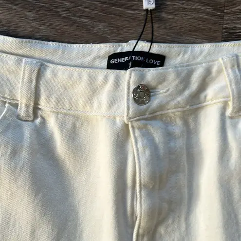 Generation Love x Revolve Pearl Trim Womens Raw Hem wide leg Pants Jeans 30