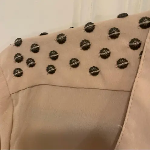 Bar III  Tan Studded Long Sleeve Button Down Blouse - Image 2