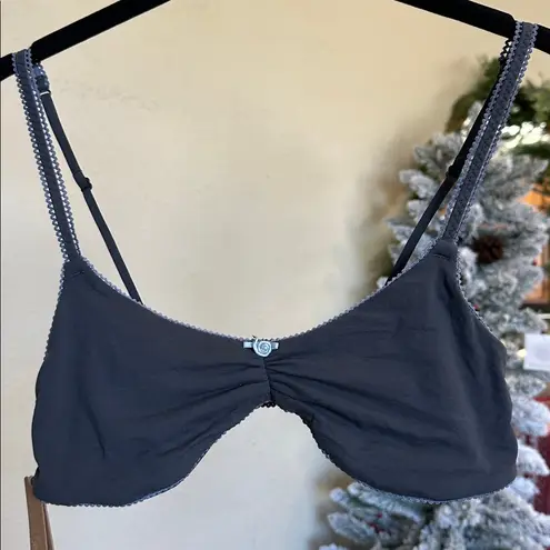 SKIMS  NWT fits everybody picot skimpy scoop bralette size M Ash contrast