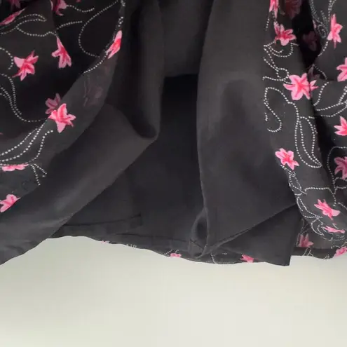 Elizabeth and James Smocked Mock Neck Long Sleeve Top Floral Tank Lined Pattern