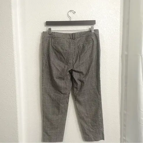 Talbots  Womens Pants Black Cream Houndstooth Plaid Hampshire Ankle Size 10P