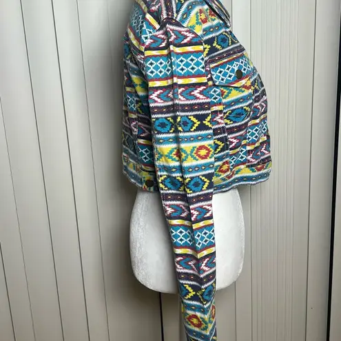 Tinseltown Cropped Denim Jacket Tribal Navajo Sz L