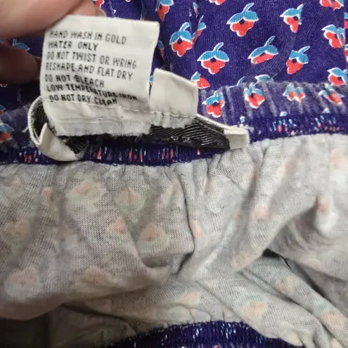 Adrienne Vittadini Sport Womens Skort Blue Floral Stretch Pockets Size Small