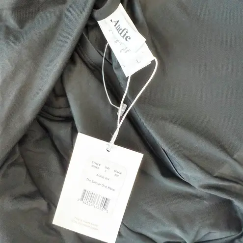 ANDIE NWT Belmar One Piece Swimsuit Black Size Large Minimalist Resort Beach