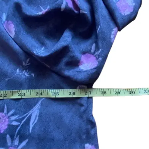 Caslon Tie Sleeve Gray and Pink Floral Blouse Size 2X