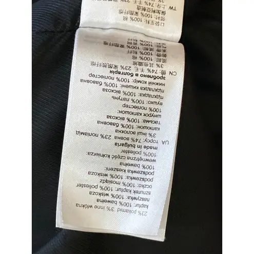 Sandro Womens Black Wool Striped Long Sleeve Hooded Hoodie Long Coat Jacket US 6