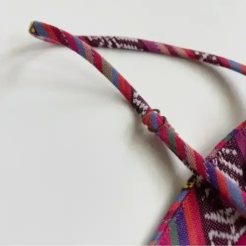 Show Me Your Mumu  Tai Bandeau Crop Top Size Small Piñata Pink Textile Festival