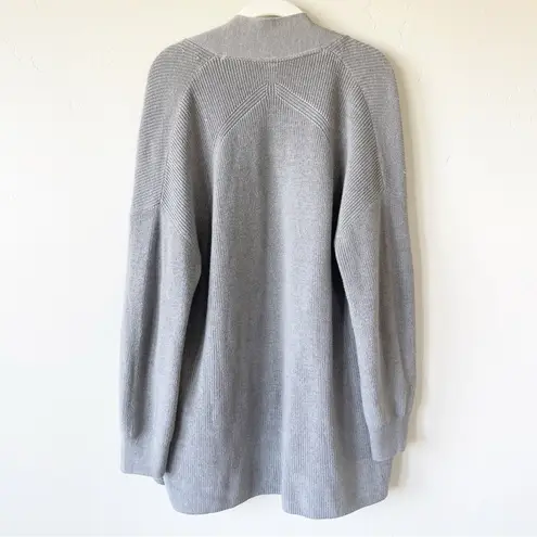 Lululemon  Merino Wool Blend Ribbed Long Wrap Sweater Cardigan Size 6 Gull Grey