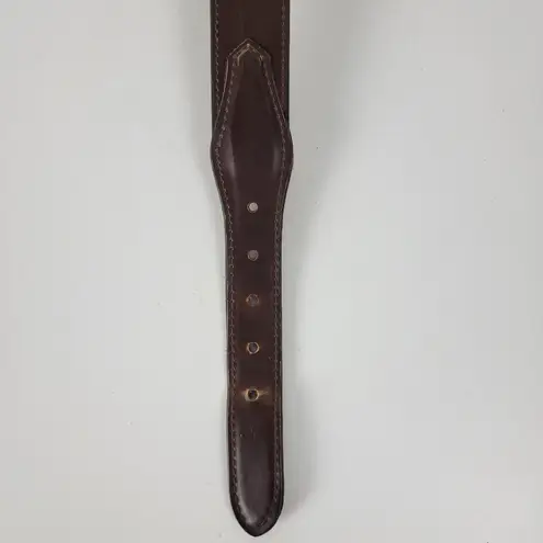 Mens Genuine Leather Belt 34 Brown Basket Weave Braided Solid Brass Buckle