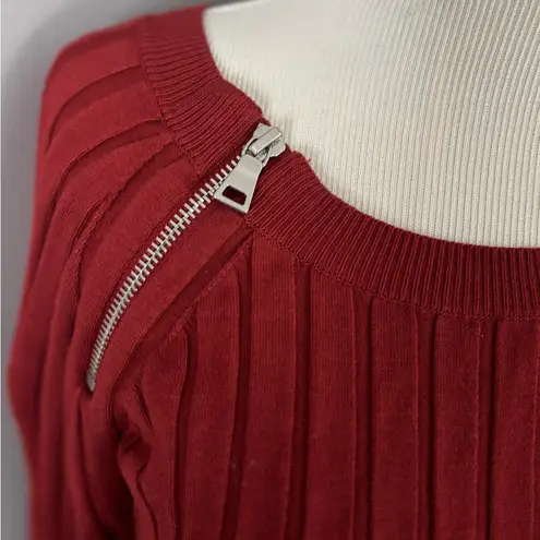 INC New International Concepts Ribbed brick Color Blouse