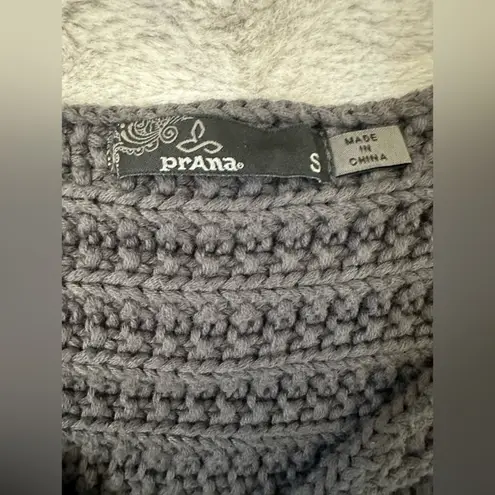 prAna Sweater Vest Estee Grey Chunky Large Button Organic Cotton size small